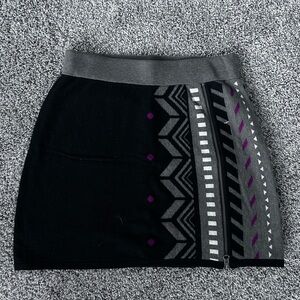 Title Nine Black and Gray Mini Skirt with Purple Accents